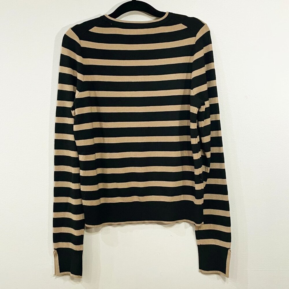 New Mango Set Striped Cardigan & Tank Top Set Black Camel XS - Picture 5 of 11